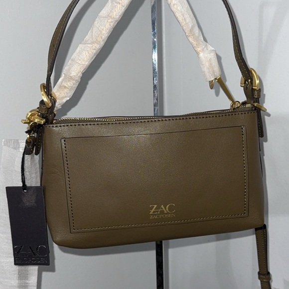 ZAC POSEN Posen Zip Top Convertible Crossbody 100% Leather Bag AUTHENTIC NEW - Picture 9 of 10